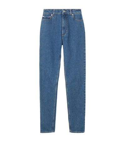 Shop Burberry High-rise Slim Jeans In Blue