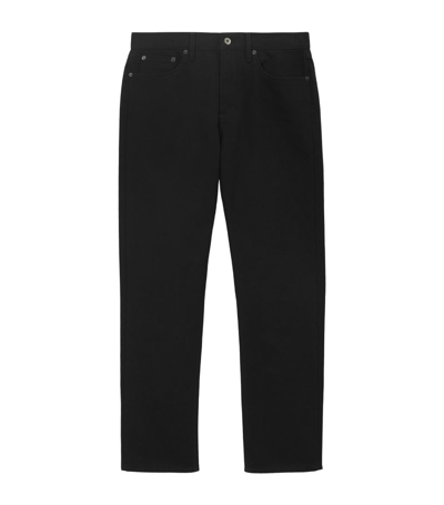 Shop Burberry Mid-rise Straight Jeans In Black