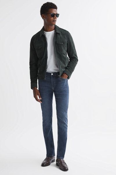 Shop Reiss James - Indigo Slim Fit Washed Jersey Jeans, Uk 34 S