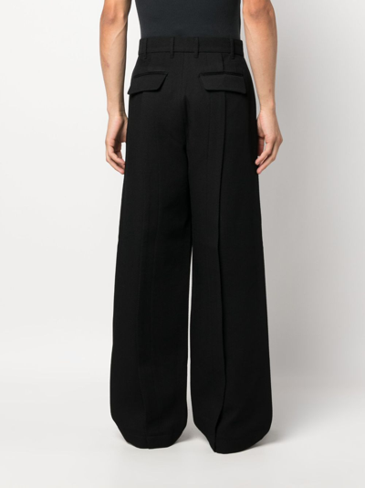 Shop Andersson Bell Wide-leg Twill Trousers In Black