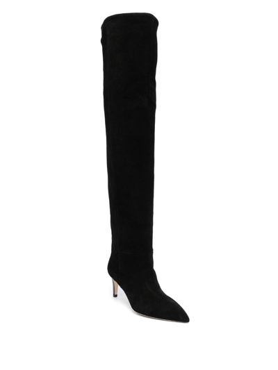 Paris Texas Pointed-toe 60mm Leather Boots In Black