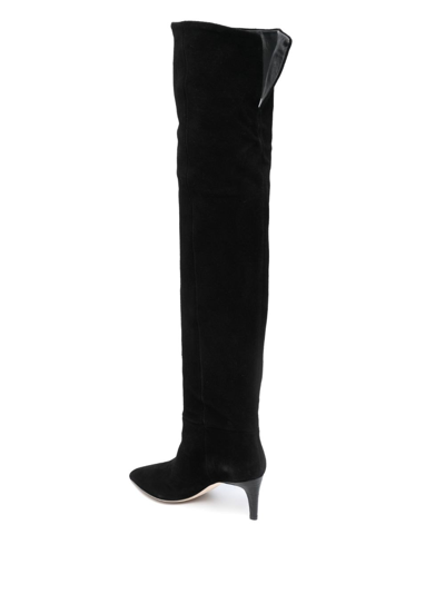 Paris Texas Pointed-toe 60mm Leather Boots In Black