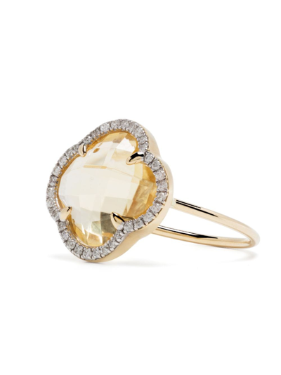 Shop Morganne Bello 18kt Yellow Gold Victoria Citrine Diamond Ring