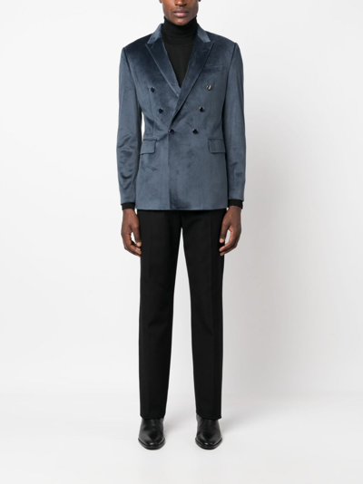 丝绒双排扣西装夹克