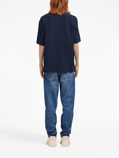 Ami Alexandre Mattiussi Ami Paris Embroidered Logo T-shirt In Blue