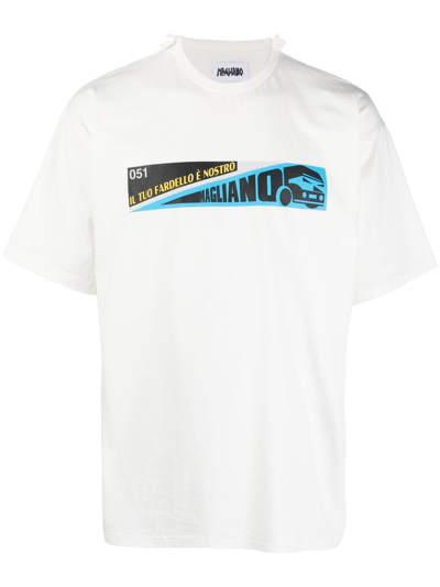 Shop Magliano Graphic-print Cotton T-shirt In White