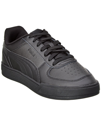 Shop Puma Caven Leather Sneaker In Black