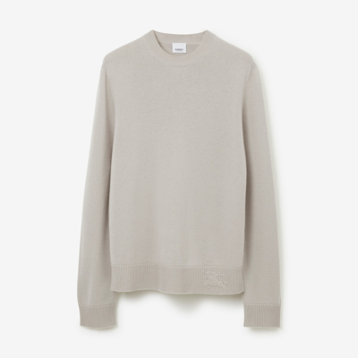 Shop Burberry Ekd Cashmere Sweater In Pale Grey