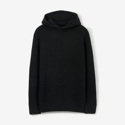 Shop Burberry Wool Cashmere Hoodie In Black