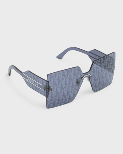 Shop Dior Club M5u Sunglasses In Shiny Palladium S