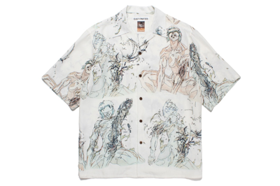 Pre-owned Wacko Maria X Ghost In The Shell #3 Hawaiian Shirt Off White