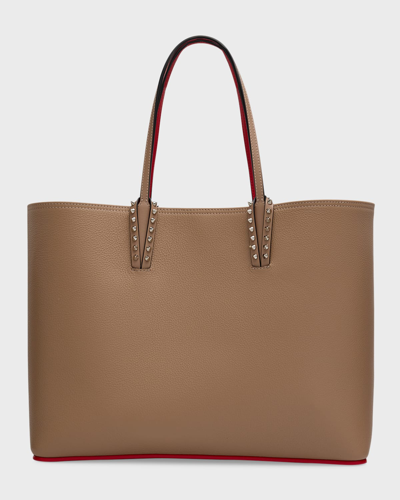 Shop Christian Louboutin Cabata East-west Leather Tote Bag In Brown
