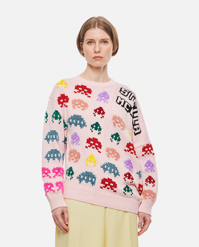 Shop Stella Mccartney Game On Wool Jumper In Pink