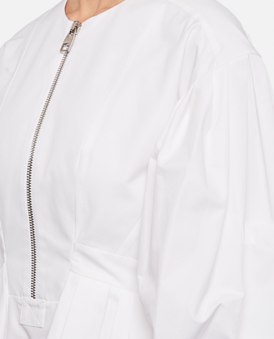 Shop Alexander Mcqueen Cocoon Cotton Mini Dress In White