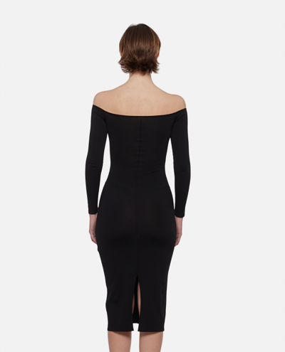 Shop Khaite Valeska Viscose Midi Dress In Black