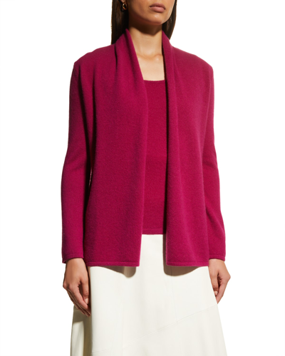 Shop Neiman Marcus Open-front Cashmere Cardigan In Berry