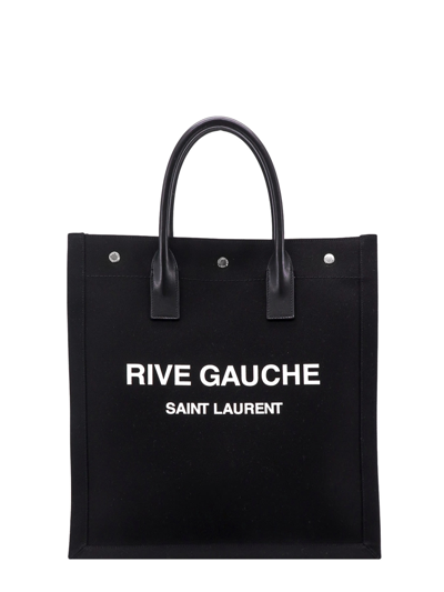 Shop Saint Laurent Rive Gauche North South Shoulder Bag In Black
