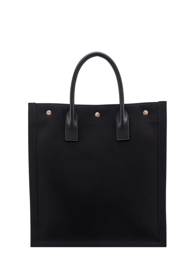 Shop Saint Laurent Rive Gauche North South Shoulder Bag In Black