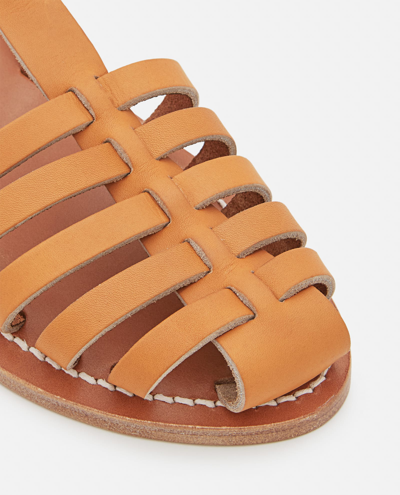 Shop Kjacques Adrien Leather Sandals In Beige