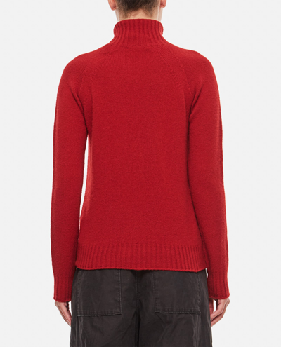 Drumohr Lamswool Turtleneck Sweater In Red