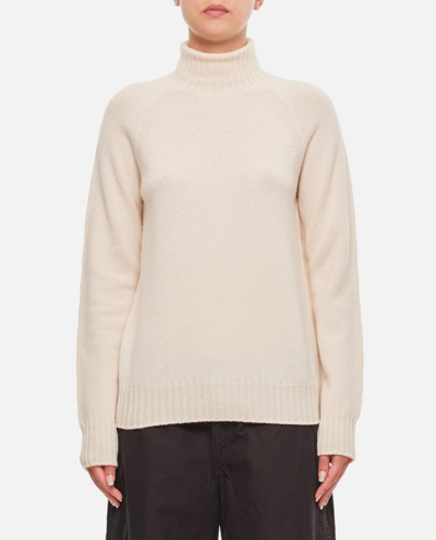 Shop Drumohr Lamswool Turtleneck Sweater In White