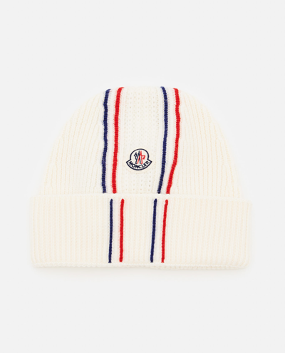 Shop Moncler Beanie Hat In White
