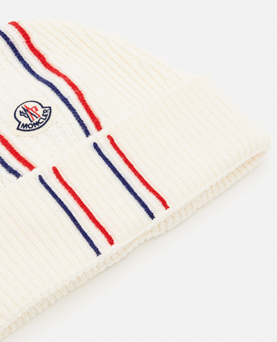 Shop Moncler Beanie Hat In White