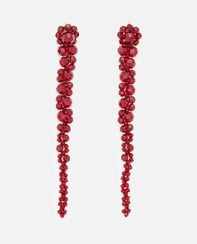 Shop Simone Rocha Drip Crystal Earrings In Red