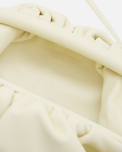 Shop Bottega Veneta Mini Pouch Leather Crossbody Bag In White