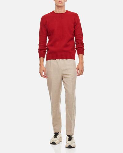 Drumohr Crewneck Wool Sweater In Red