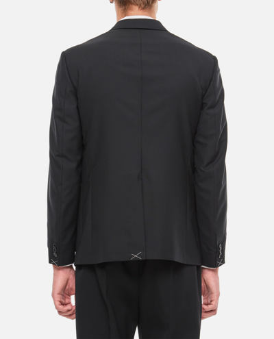 Shop Versace Formal Jacket Wool Canvas Fabric In Black