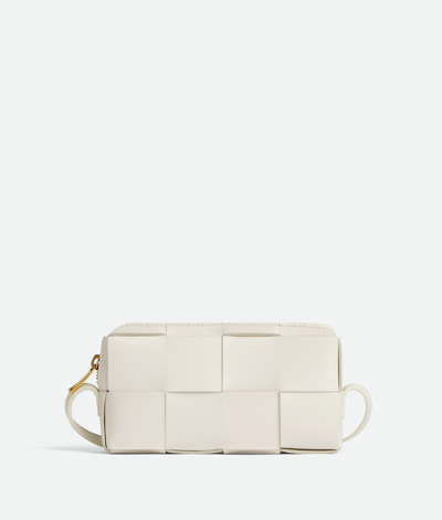 Shop Bottega Veneta Brick Cassette Shoulder Bag In White