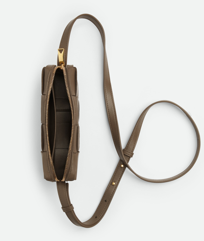 Shop Bottega Veneta Mud Leather Crossbody Bag In Brown