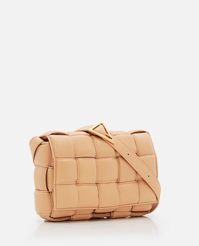 Shop Bottega Veneta Padded Cassette Leather Shoulder Bag In Beige