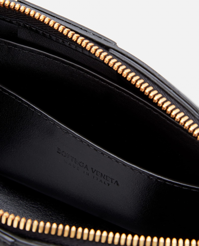 Shop Bottega Veneta Phone Pouch Leather Shoulder Bag In Black