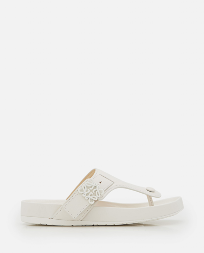 Shop Loewe 35mm  Comfort Leather Sandals In White