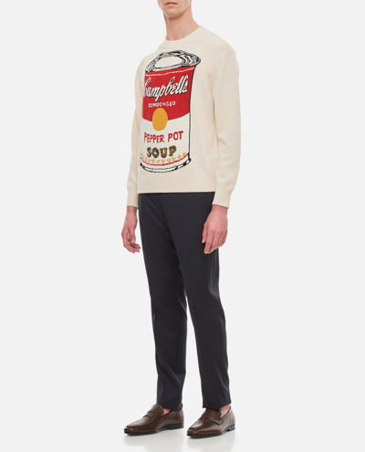 Shop Junya Watanabe Crewneck Printed Sweatshirt In White