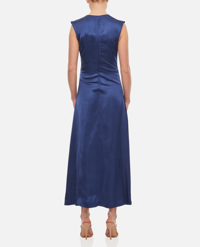 Shop Loulou Studio Copan Viscose Satin Dress In Blue