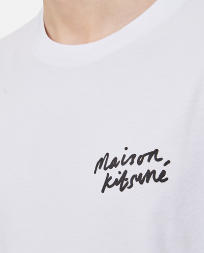 Shop Maison Kitsuné Mini Handwriting Classic Tee-shirt In White