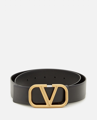 Shop Valentino Buckle Belt H.30 In Black