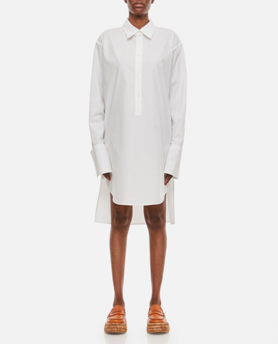 Shop Loewe Cotton Buttoned Dress In White