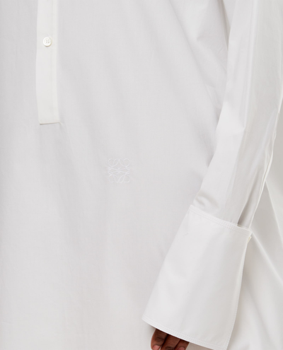 Shop Loewe Cotton Buttoned Dress In White
