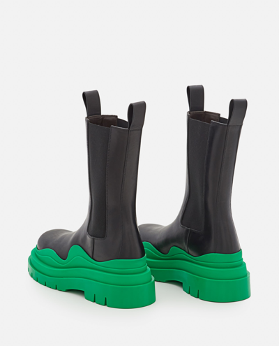 Shop Bottega Veneta Tire Leather Boots In Green