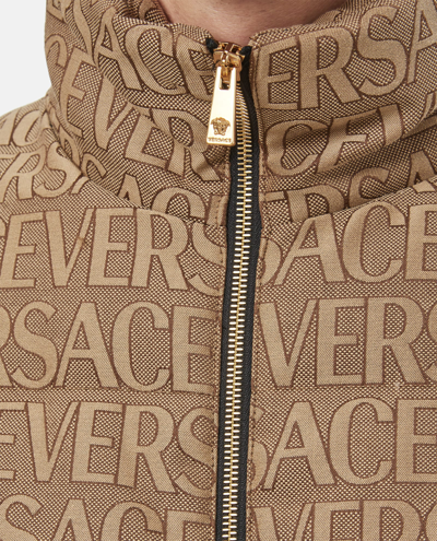 Shop Versace Down Jacket Vest In Beige