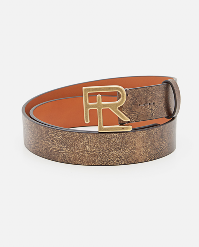 Shop Ralph Lauren 32mm Rl Logo Medium Leather Belt In Brown