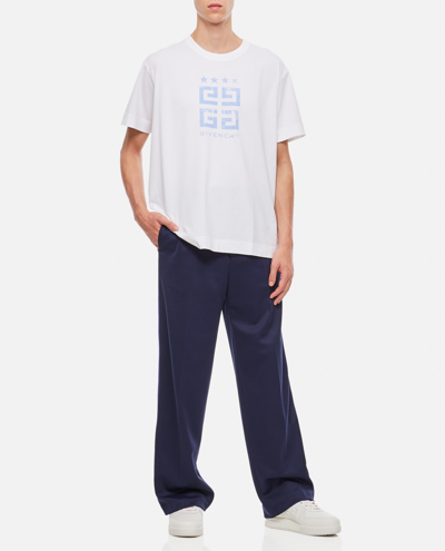 Shop Msgm Straight Fit Trousers In Blue