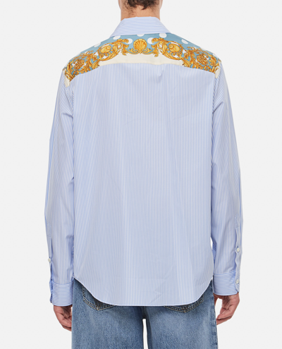 Shop Versace Informal Shirt In Clear Blue
