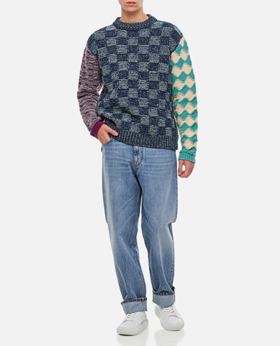 Shop Marni Roundneck Sweater In Multicolour