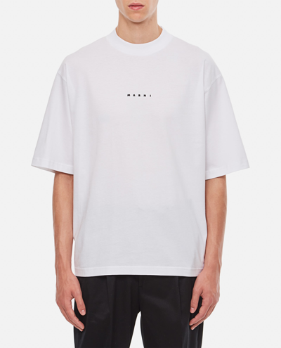 Shop Marni Cotton T-shirt In White