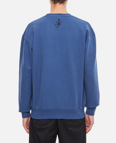 Shop Jw Anderson Bunny Mascot Cotton Sweatshirt In Blue